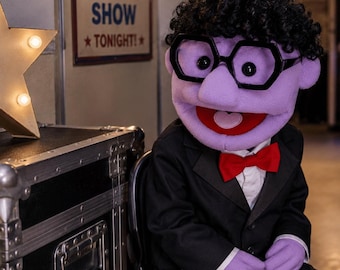 Professional Hand Puppet - Dominic 28" Custom Ventriloquist Puppet, Unique 1-of-1 Handmade Muppet Style Character for Hosting & Performance