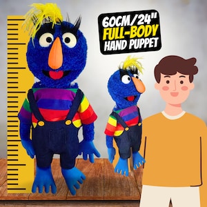 Pubbets Grumplesnoot 24 Furry Monster Hand Puppet Set Puppet, Arm Rod, Carry Bag, Eye Stickers, 10-Part Course & BONUS Goofy Monster Tote image 4