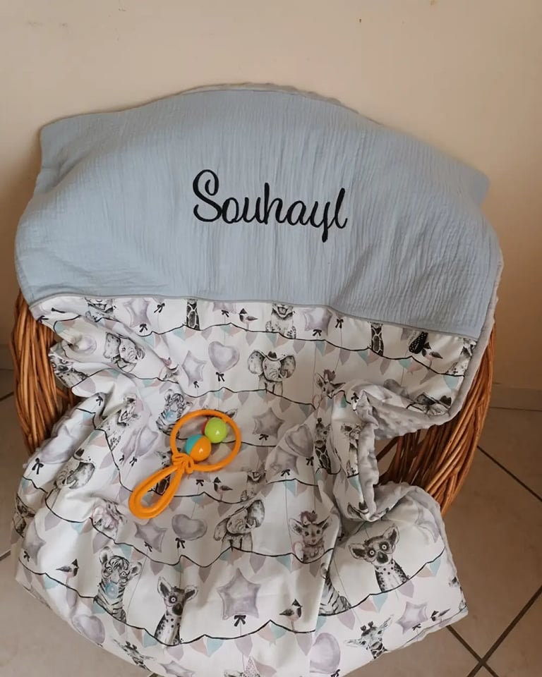 Couverture Éléphant/Bleu Clair