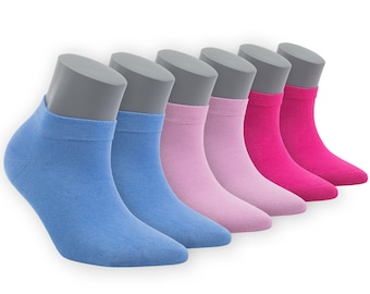 Women’s Bamboo Ankle Socks 6-Pack – Mixed Colors Soft Thin Low-Cut Socks