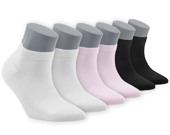 Women’s Bamboo Ankle Socks 6-Pack – Mixed Colors Soft Thin Low-Cut Socks