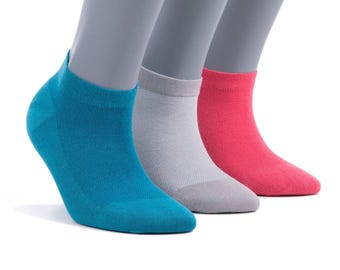 Women’s Bamboo Ankle Socks 3-Pack – Mixed Colors Soft Thin Low-Cut Socks