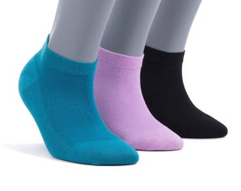 Women’s Bamboo Ankle Socks 3-Pack – Mixed Colors Soft Thin Low-Cut Socks