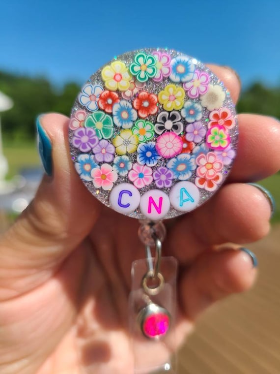 Glitter Badge Reel,cute Retractable ID Holder,personalized Badge