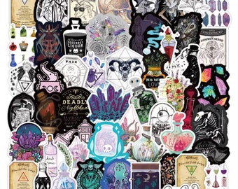 Wicca occult style stickers 50pcs