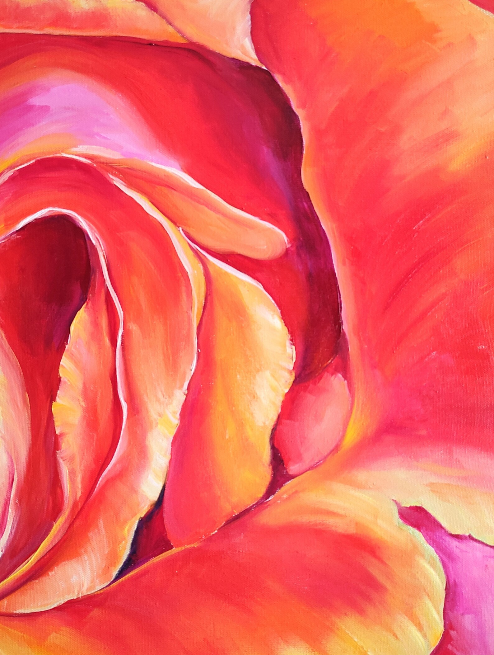 Abstract rose oil painting custom on canvas Erotic flower Etsy