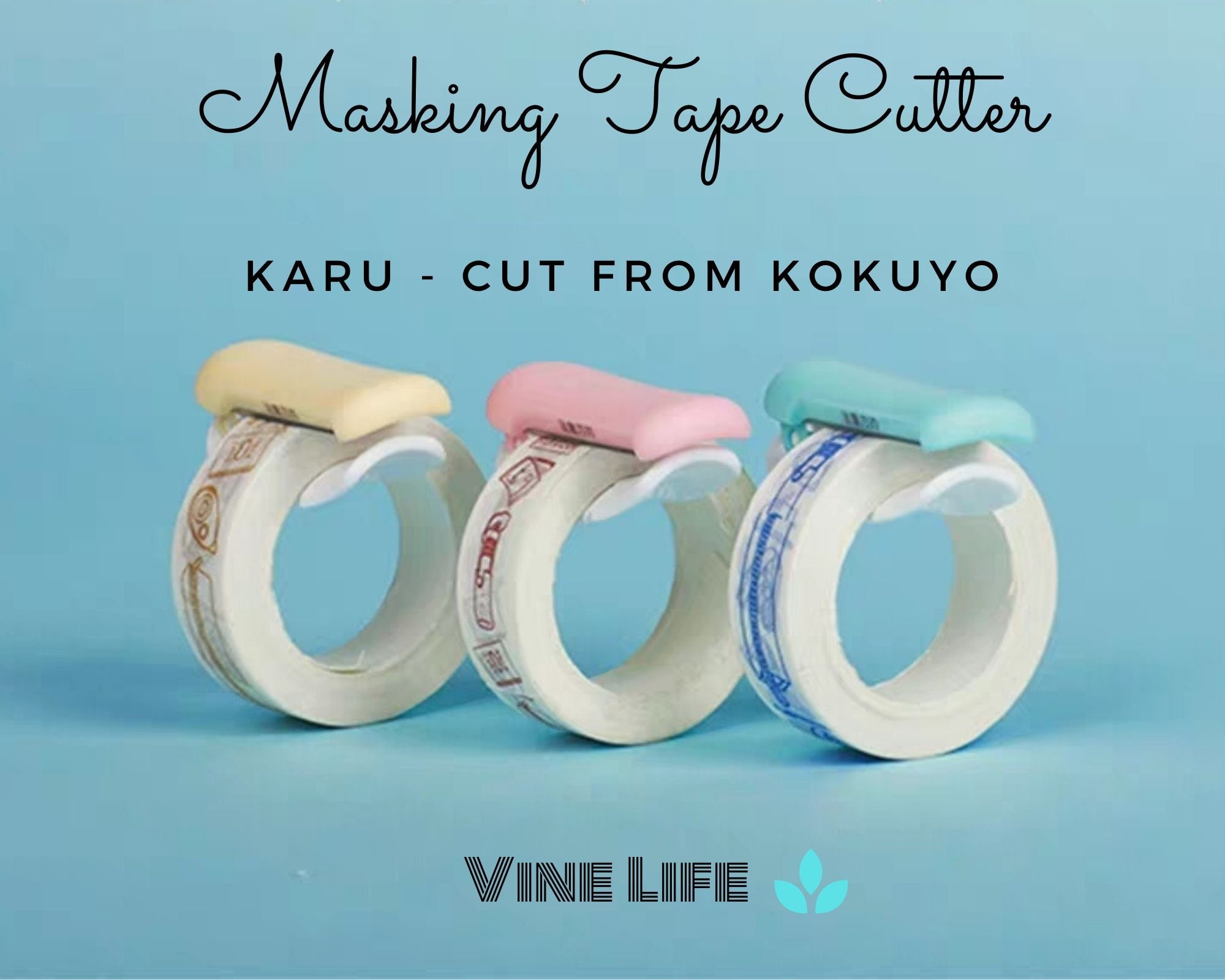 Kokuyo Washi Tape Cutter Karu-cut Straight Edge Clip-on Scissors