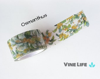 S.annuus Osmanthus Washi Tape, Osmanthus Washi Tape, Yellow Flowers Washi Tape, Floral Washi Tape, Pretty Washi Tape, 桂花, 和纸胶带