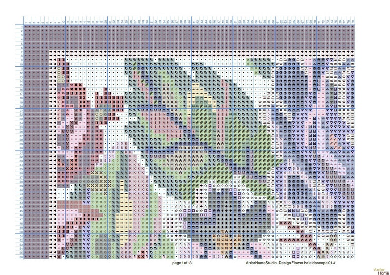 Cross Stitch Pattern PDF Flower cross stitch pattern Cross stitch pillow Home decor pillow cross stitch Floral embroidery PDF