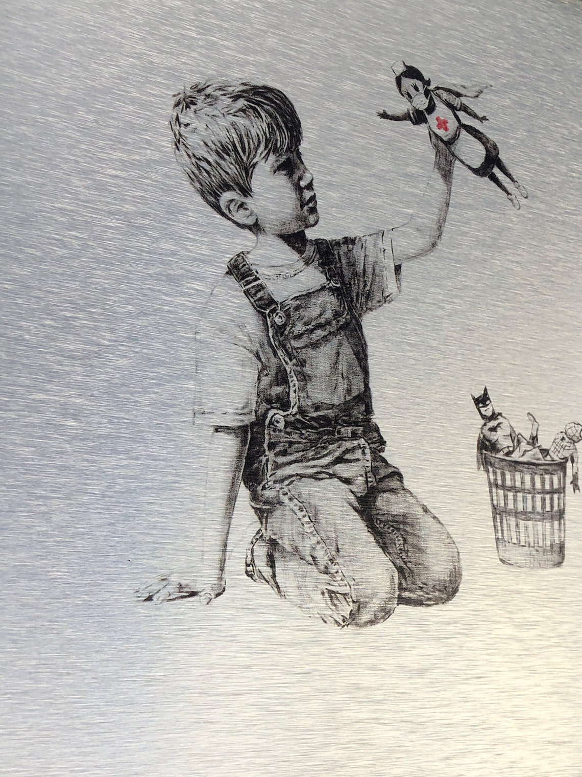 Banksy Game Changer Painting for the Saints Etsy