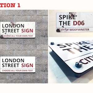Personalised METAL LONDON Street Road style SIGN in 5 Sizes • 2 Layout Options • 30cm - 100cm wide!