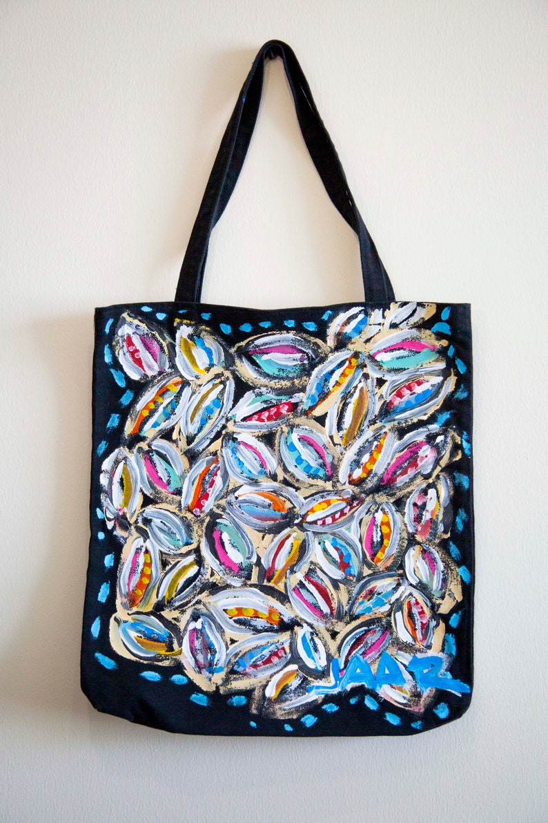 Mix Technique Painting tote bag Original Mexican ART Garden