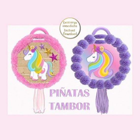Piñata Unicornio. 6 Piñatas Imprimibles DIY. Formato Tambor. 3 Tamaños. Unicorn  Pinatas DIY. 3 Sizes. 6 Printable pinatas. -  España