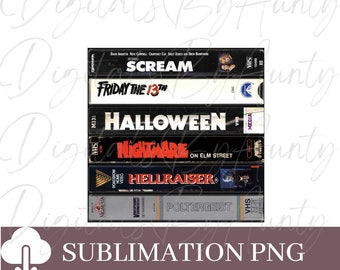 VHS Horror Movie Tapes - Sublimatie PNG-bestand