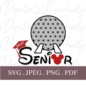 Senior Epcot 2026 | Afgestudeerd | Muis-SVG | 2 afbeeldingen