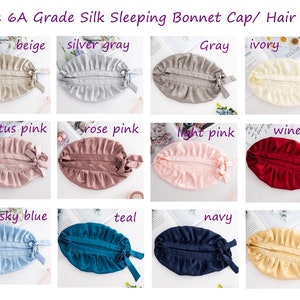 Adjustable Silk Night Hat, 100% 6A Grade Mulberry Silk, 19momme /luxury ...