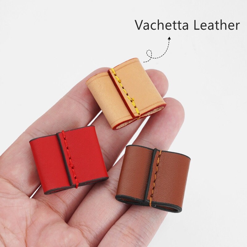 Handcrafted Vachetta Leather String Slide String Keeper for Noe Bucket Bag, Noe nm, Noe Bb (Apricot)