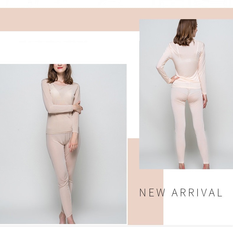 Buy Women 100% Mulberry Silk Thermal Underwear/leggings, 4 Colors/ Long  Sleeve Shirt/high Waist Leggings/ Lounge Wear/workout Outfits Online in  India 