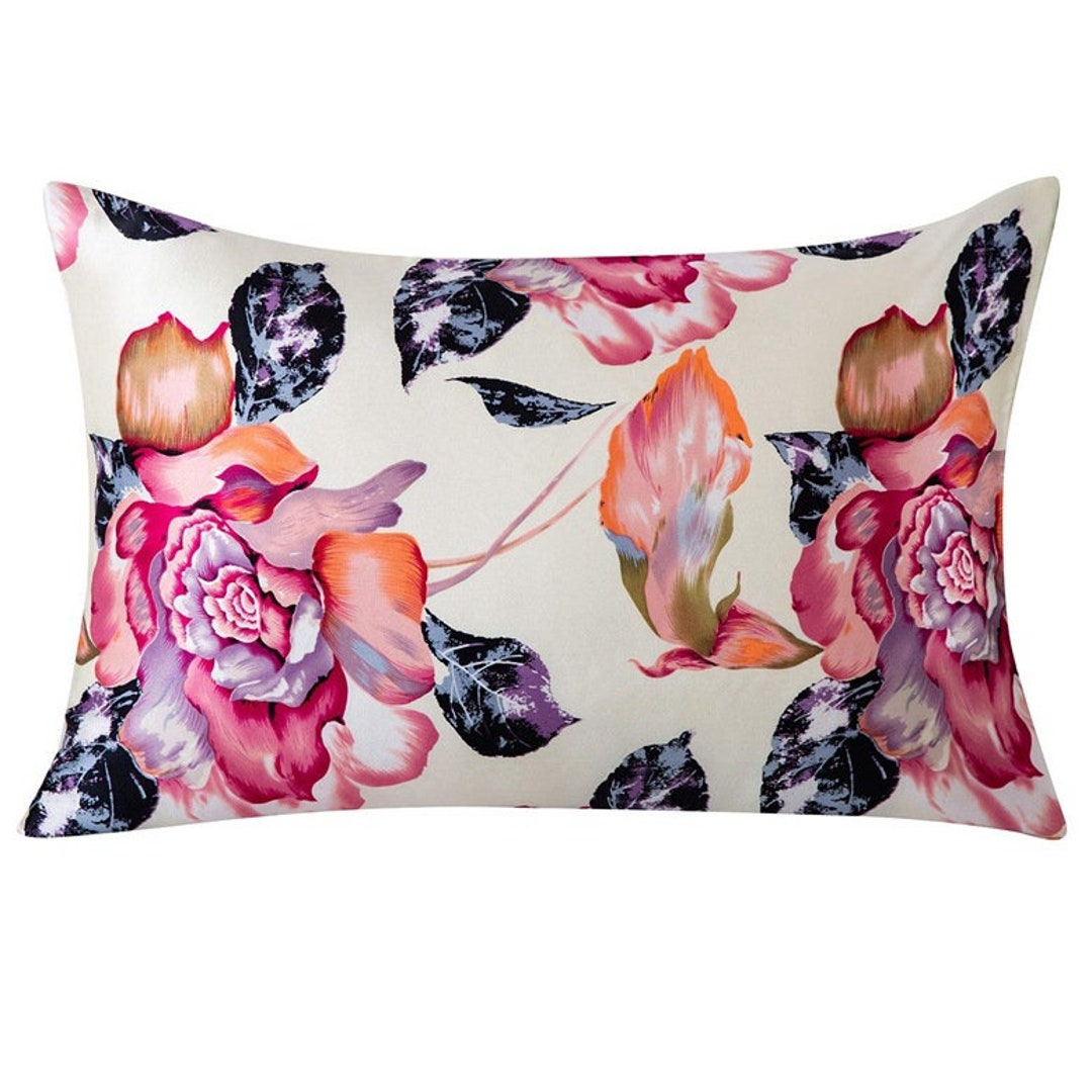 Luxury Floral Print Mulberry Silk Pillowcase 16 Momme - Etsy