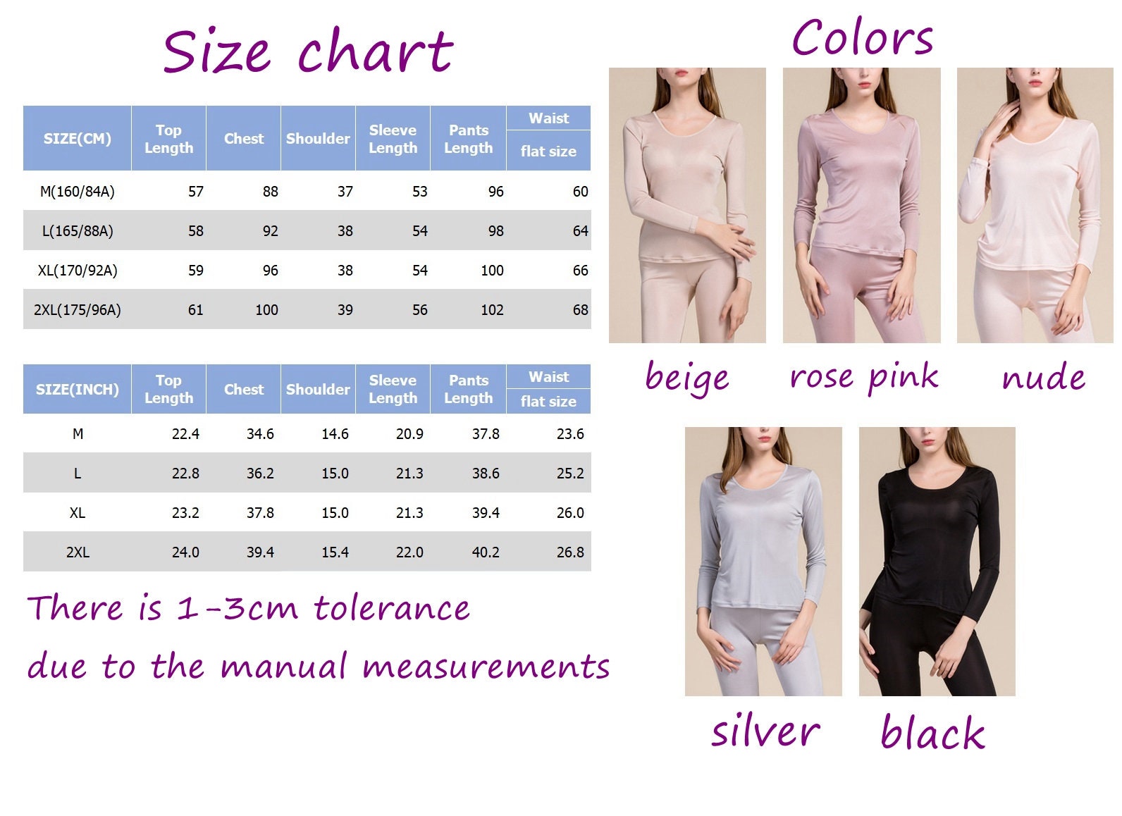 2 Packs Women'S Silk Thermal Underwear Set Mulberry Silk Long Base Lay –  Easyhot the hot clothing company