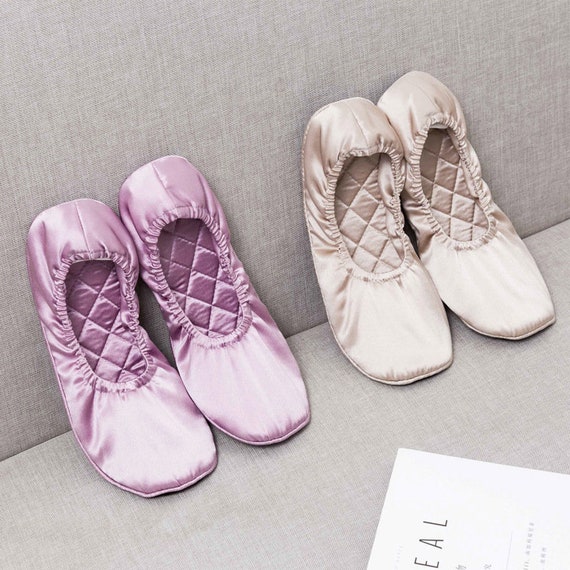 Pink silk deals slippers