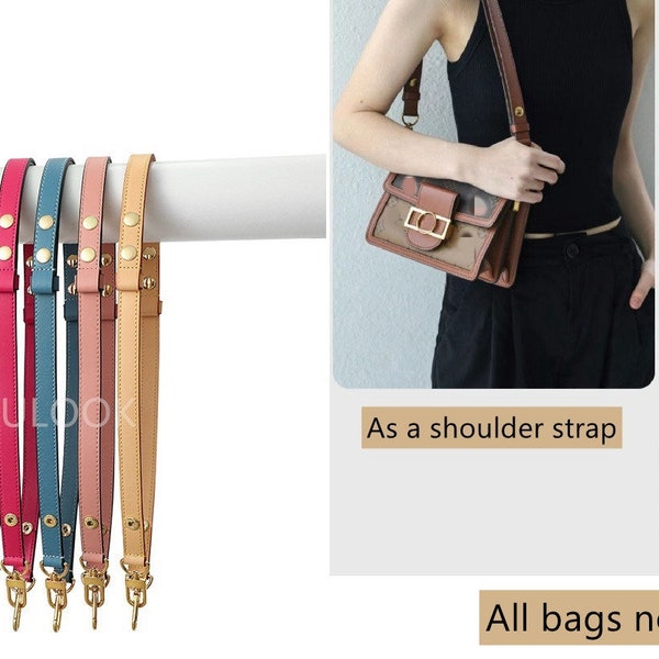 Three-Way Strap for Dauphine/ Felicie Pochette/Other bags, Vachetta/Calfskin/Grain Cowhide Leather Shoulder Strap/Crossbody Strap