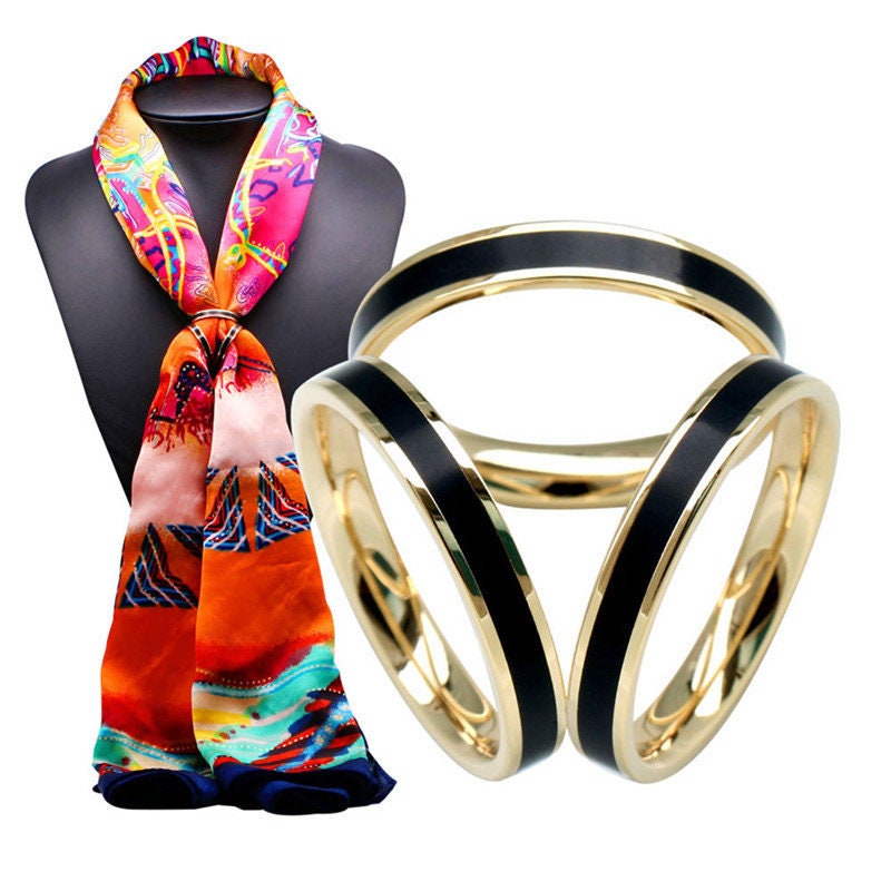 Genuine 18K Gold Plated Scarf Ring Jewerly Accesories/ Scarf Etsy