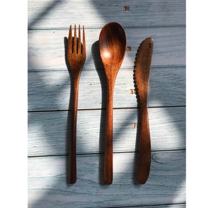 Wood Cutlery Straw Set/ Travel Cutlery/ Back to School /Office Cutlery