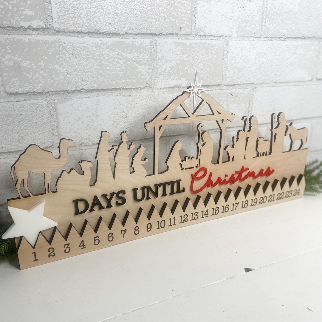 Nativity Countdown to Christmas Calendar Nativity Scene Etsy