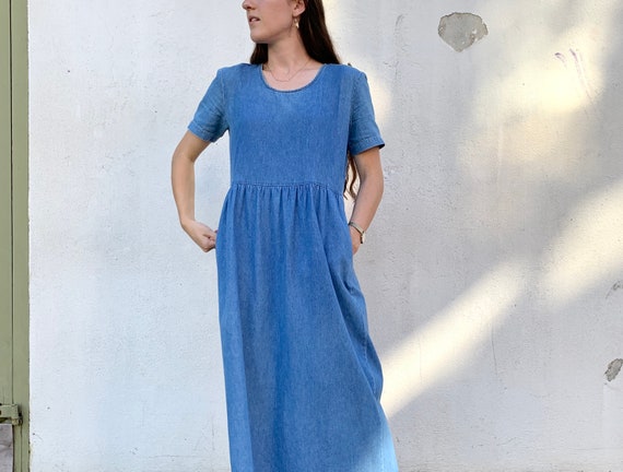 1990s Denim Loose Tunic Dress