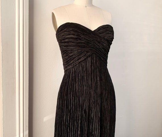 Vintage Mary McFadden Couture Plisse Pleated Gown