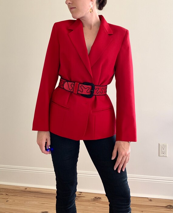 1980s Cherry Red Tailored Blazer