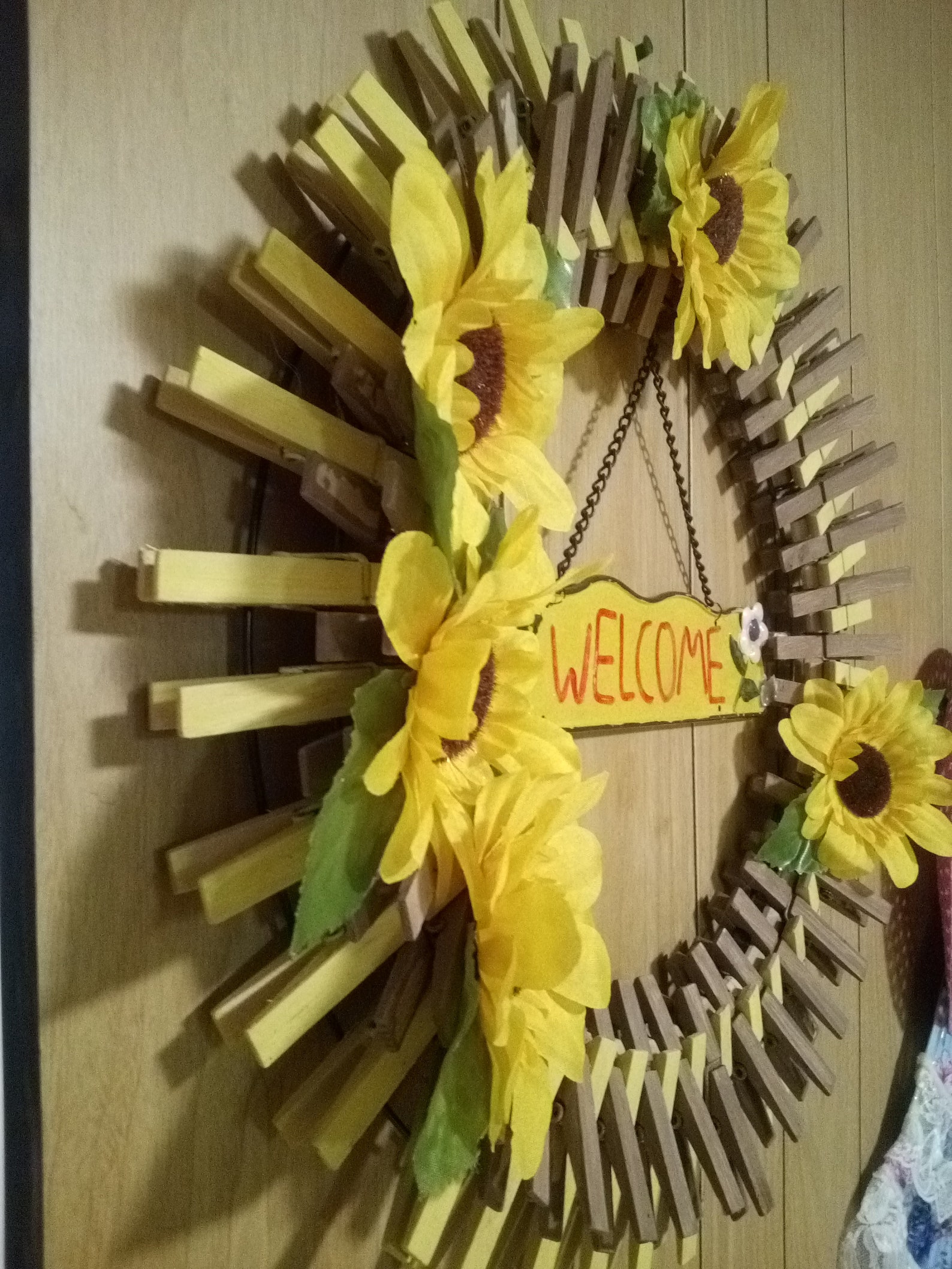Sunflower clothespins Wreath/Sunflower clothespin Etsy