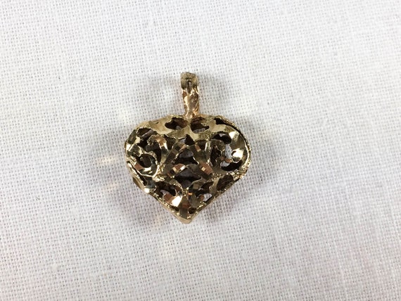 14k Gold Puffy Cut Heart Pendant - Puffy Gold Heart Pendant 14k Gold Puffy Cut Heart Pendant - Puffy Gold Heart Pendant