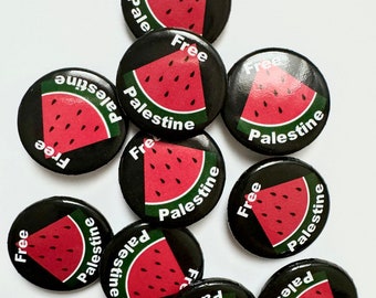 Free Palestine Round Button Pins