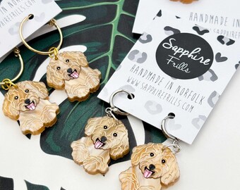Apricot Golden Cockapoo Earrings, Handmade Dog Jewellery, Hypoallergenic Dangle Earrings or Necklace, Dog Lover Gift, Made in Norfolk
