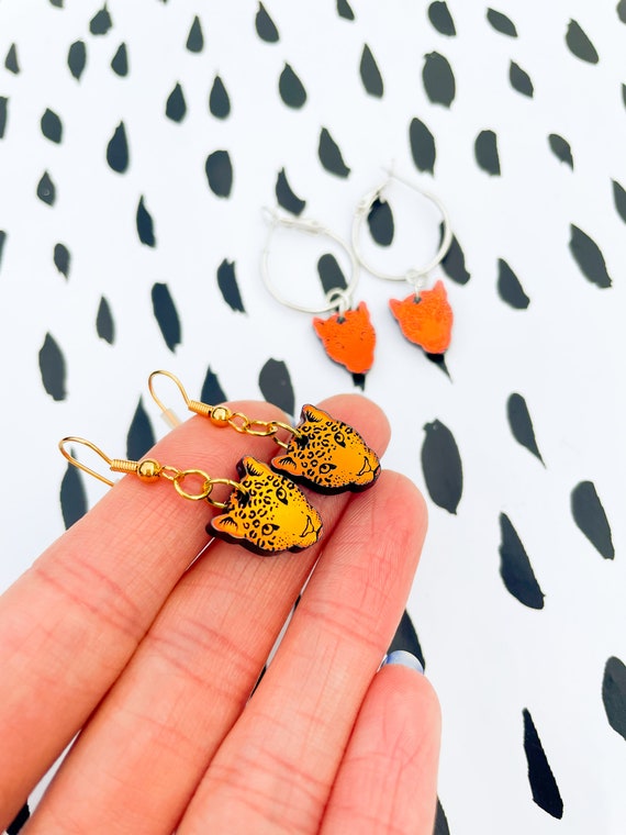 Acrylic shop leopard earrings