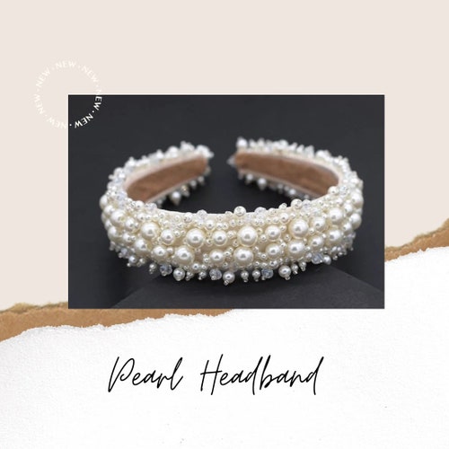 Floral Pearl Bead Mix Top Knotted Headband