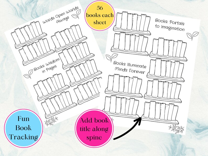 Bookshelf Reading Tracker Printable, A4 A5 Letter Size (digital ...