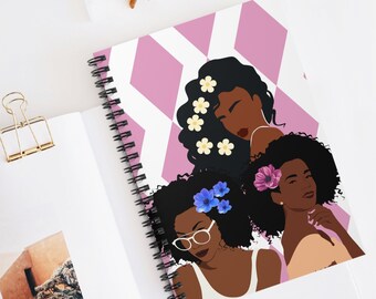 African American Women Spiral Notebook, Black Girl Journal, Black Girl Magic, Gift for a Black Woman, Self Love Gifts for Her, Journaling