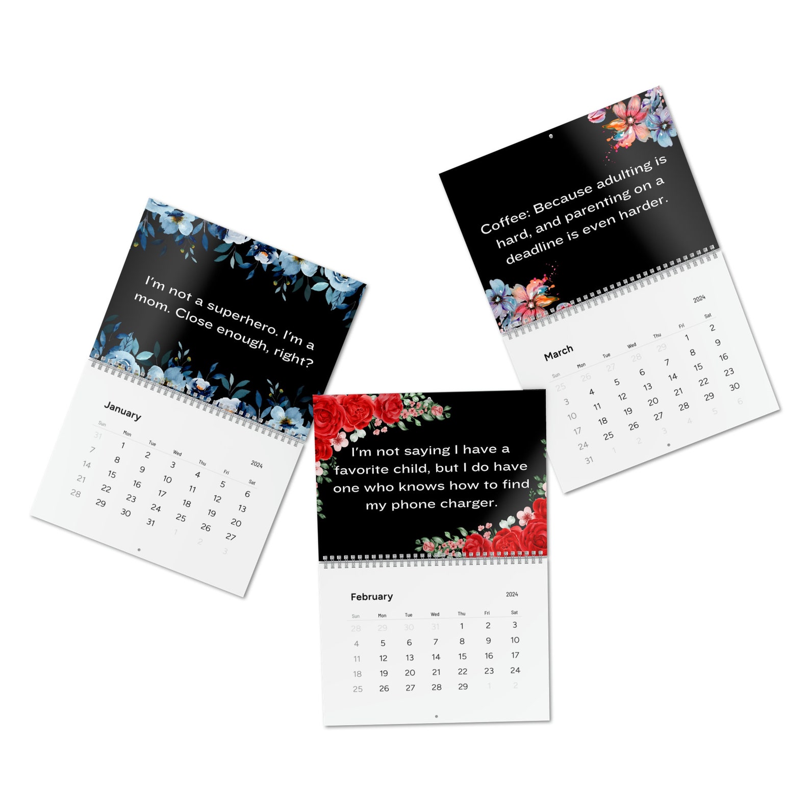 2024 Wall Calendar, Mom Calendar 2024, Funny Calendar 2024, Hanging