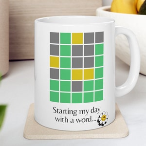 Wordle Mug, Funny Wordle Mug, Wordle Gift, Zoom Mug, Word Puzzle Mug, Coworker Gift, Boss Gift, Birthday Gift, Work from Home Mug, 11oz
