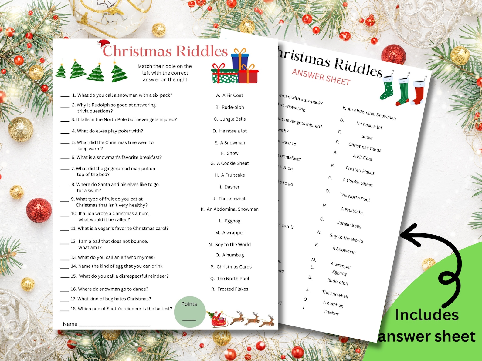 Christmas Riddles Game Printable, Christmas Party Game Kids, Christmas Trivia Games, Holiday