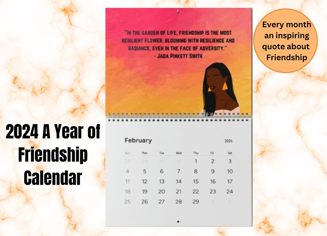 Friendship Calendar 2024, Friendship Quotes 2024 Calendar, Wall