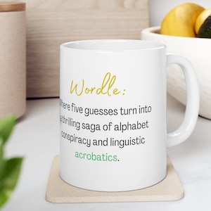 Wordle Mug, Funny Wordle Mug, Wordle Gift, Zoom Mug, Word Puzzle Mug, Coworker Gift, Boss Gift, Birthday Gift, Work from Home Mug, 11oz