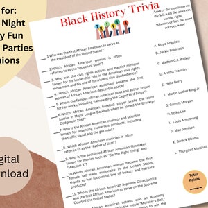 Black History Trivia, Black Trivia, Black Culture, Black History Month Game, 90&#39;s Theme Party, Black History, Trivia, Game, Reunions