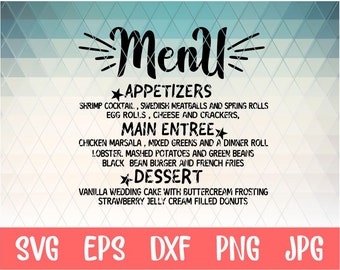 Download Wedding Menu Svg Etsy