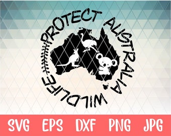 Protéger la faune australienne Svg Eps Png Pdf Cut File, Australia Fires Svg, Australie Strong Svg, Kangaroo Svg, Koala Svg, Cameo Cricut