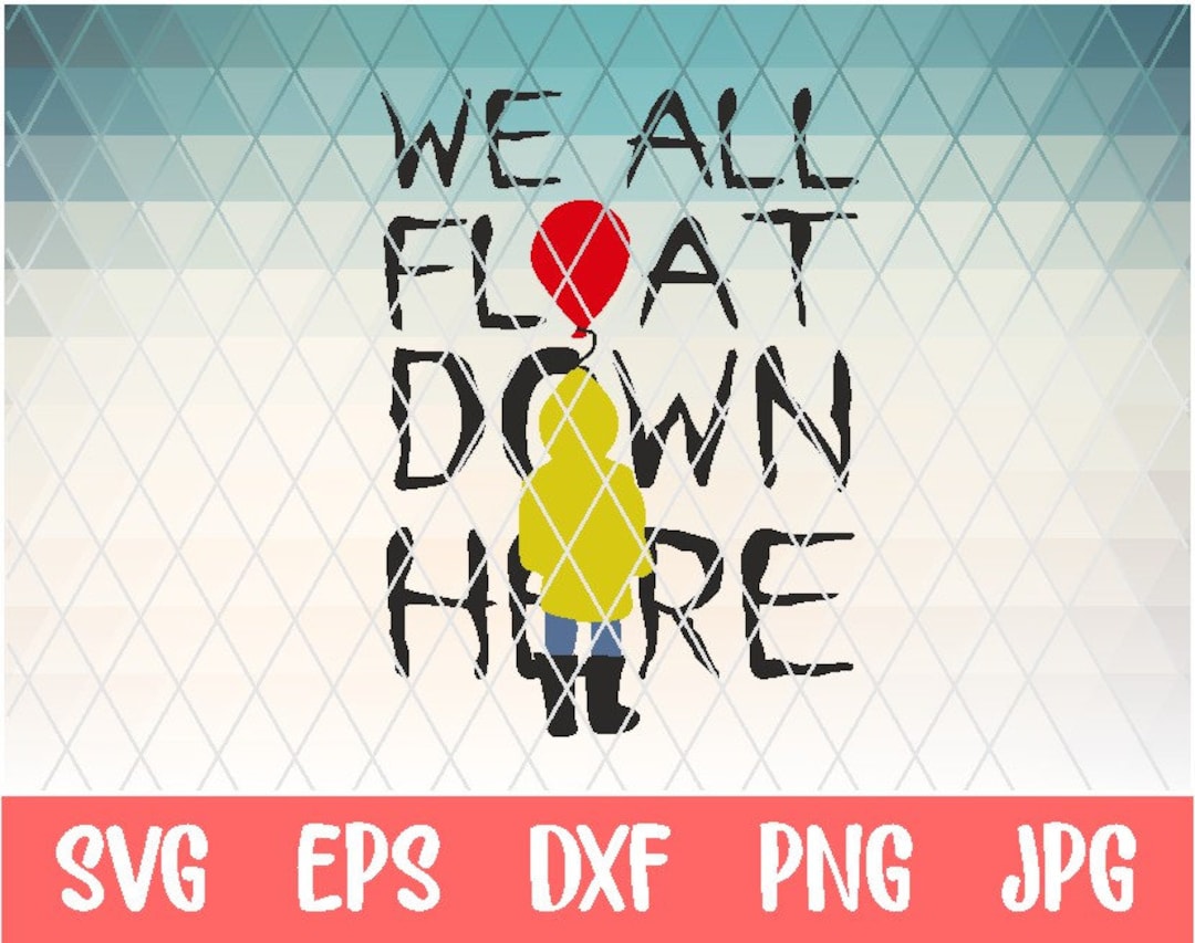 Pennywise With Balloon Svg Cutting File Eps Dxf Pdf Png Silhouette File