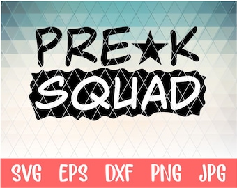 pre k enseignant svg, pre k squad svg, téléchargement instantané svg,eps,png,dxf,free , décalque, pochoir, fer vinyle sur le transfert de chaleur